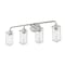 Z-Lite Delaney 4 Light Vanity, Brushed Nickel & Clear 471-4V-BN - alternate 1